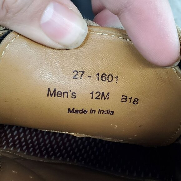 Johnston & Murphy Shoes Mens Size 12 Black Sheepskin Leather Howell Oxford - Picture 9 of 10